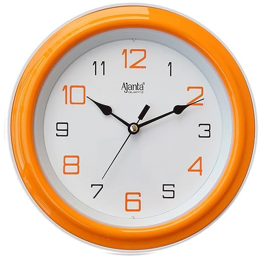 Ajanta Plastic Abstract Round Analog Wall Clock (2147, 20.5 Cm X 20.5 Cm X 3.5 Cm, Yellow)